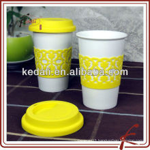 ceramic single wall mug with silicon